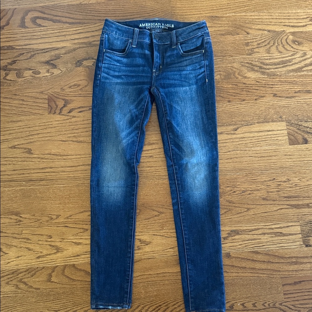 American Eagle Outfitters Women's Dark Blue Skinny Jeans